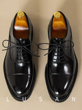 Men's leather lace-up shoes British style