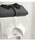 POLO shirt short sleeve contrast half zipper