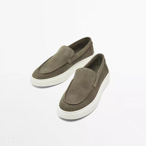 Men's genuine suede leather loafers