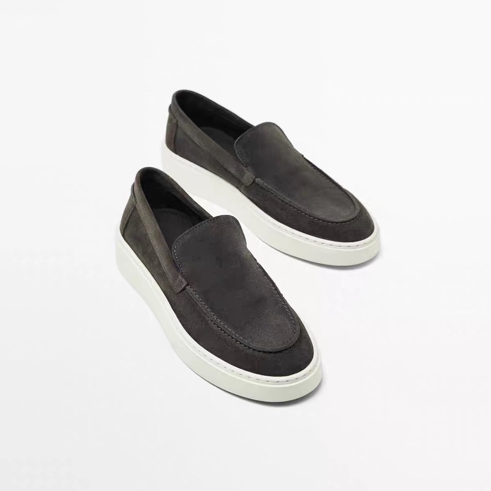 Men's genuine suede leather loafers