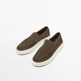 Men's genuine suede leather loafers