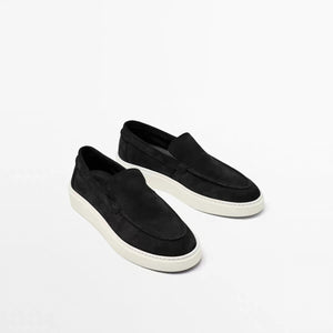 Men's genuine suede leather loafers