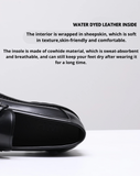 British style loafers men's casual shiny leather thick sole