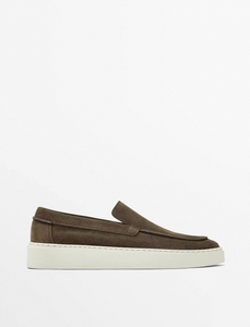 Men's genuine suede leather loafers